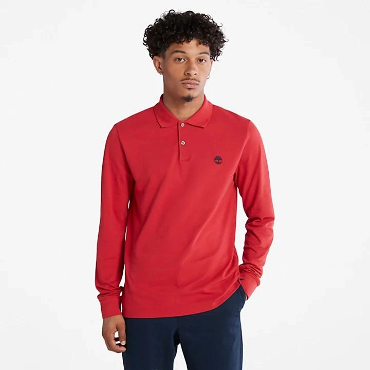 Timberland Millers River LS Polo Shirt for Men in Red 1