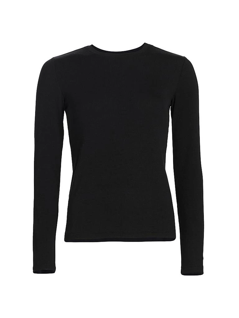 L'Agence Tess Rib-Knit Crewneck T-Shirt 1