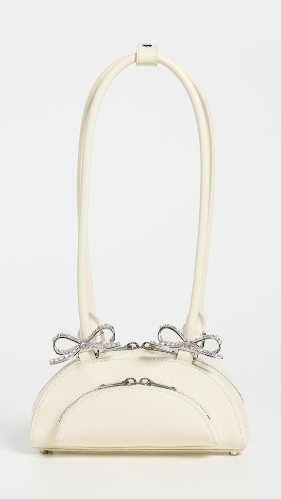 Self Portrait Mini Suede Bow Charm Shoulder Bag - Bags