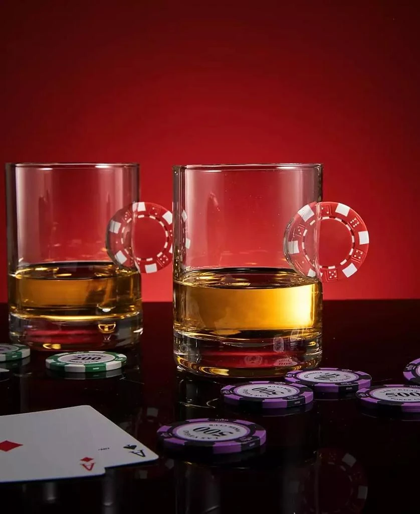 The Wine Savant Poker Chip Whiskey Glasses, Set of 2 5