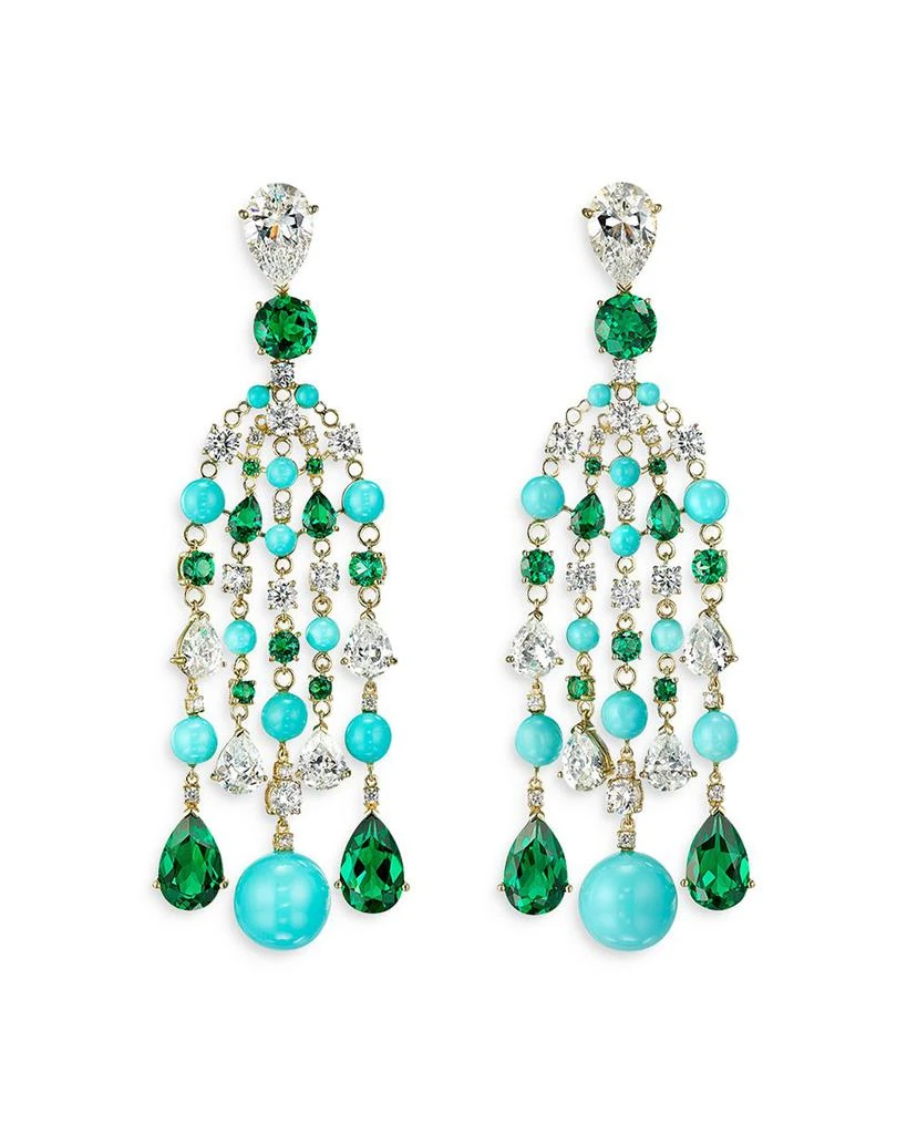 Anabela Chan Supernova Multi Simulated Stone Chandelier Drop Earrings 1