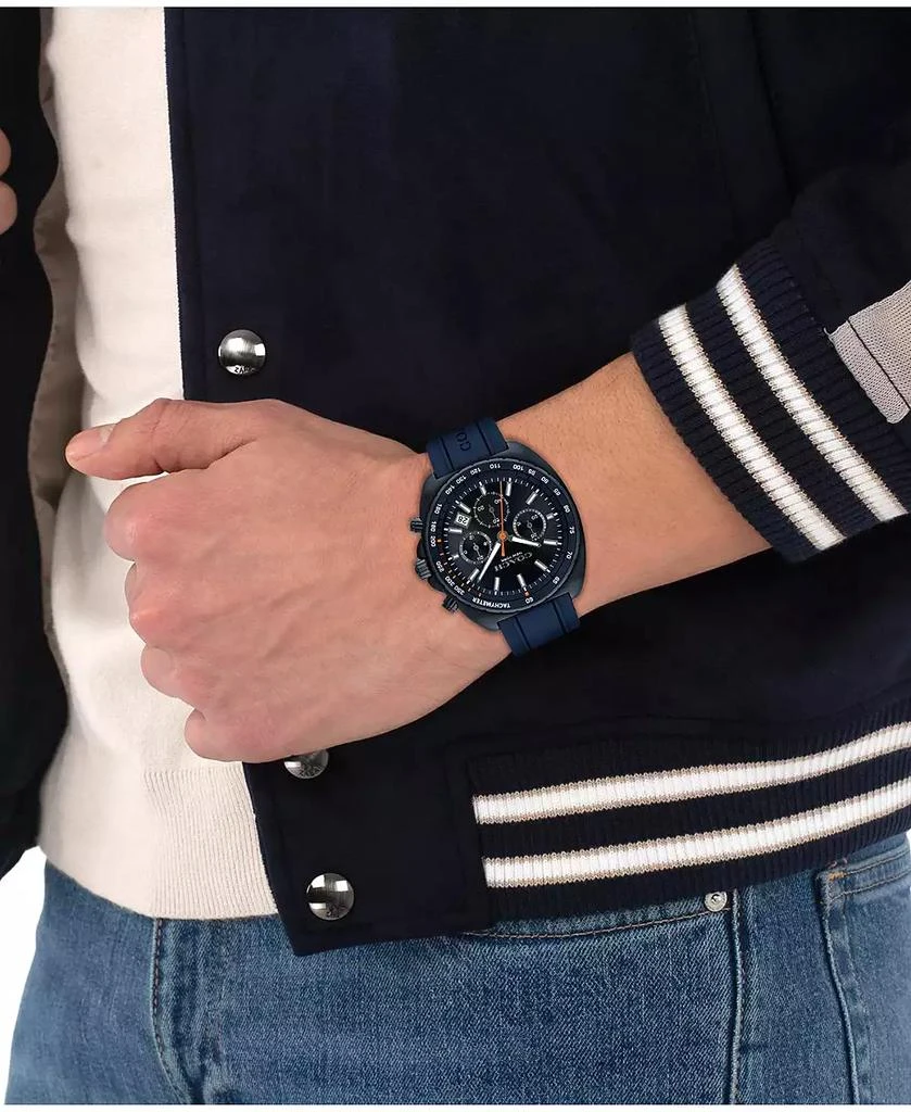 Coach Men's Charter Blue Silicone Strap Watch 44.5mm 4