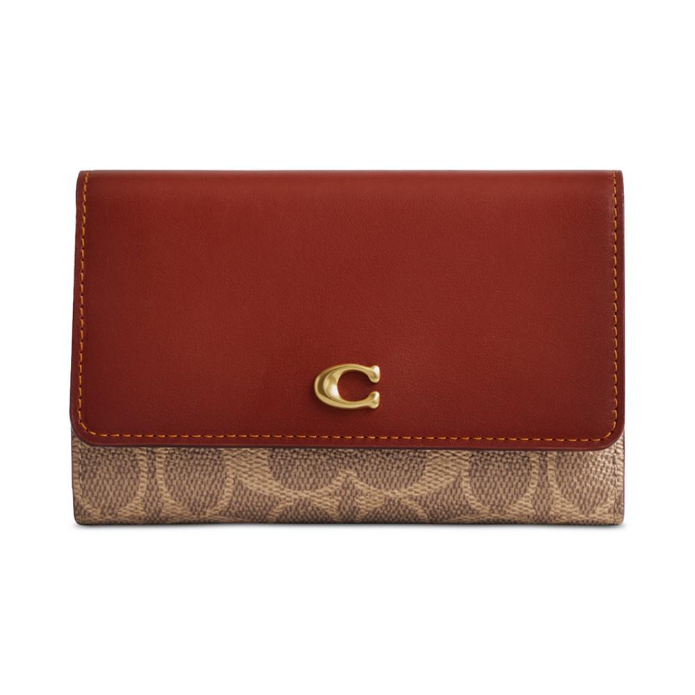 COACH Essential Medium Flap Signature Canvas Wallet
