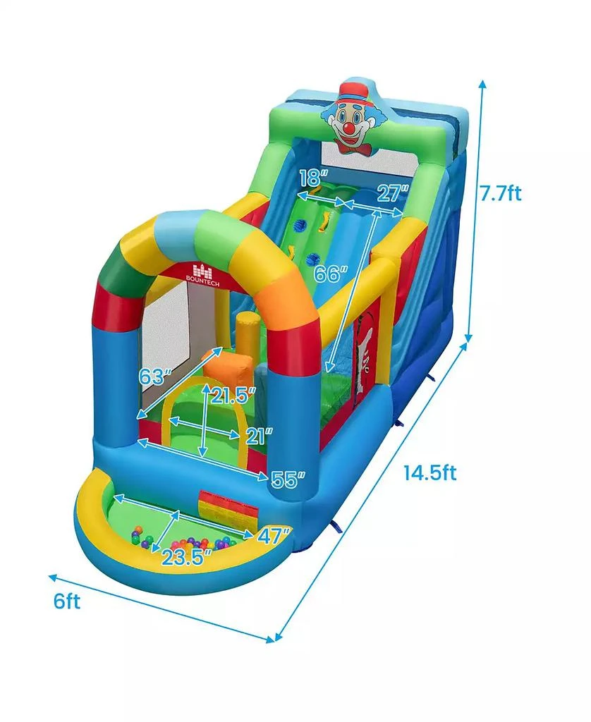 Slickblue Inflatable Bounce House Obstacle Course with Ball Pit and Slide Fun Backyard Playset for Kids 3
