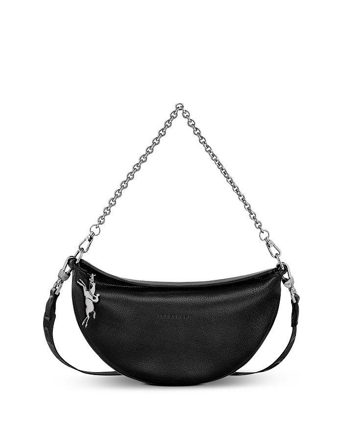 Longchamp Smile Leather Half Moon Crossbody Bag