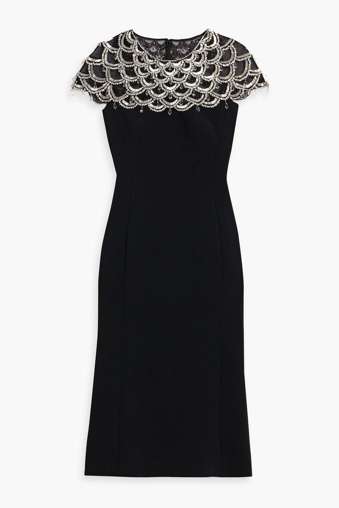 Jenny Packham Melody embellished tulle and crepe midi dress