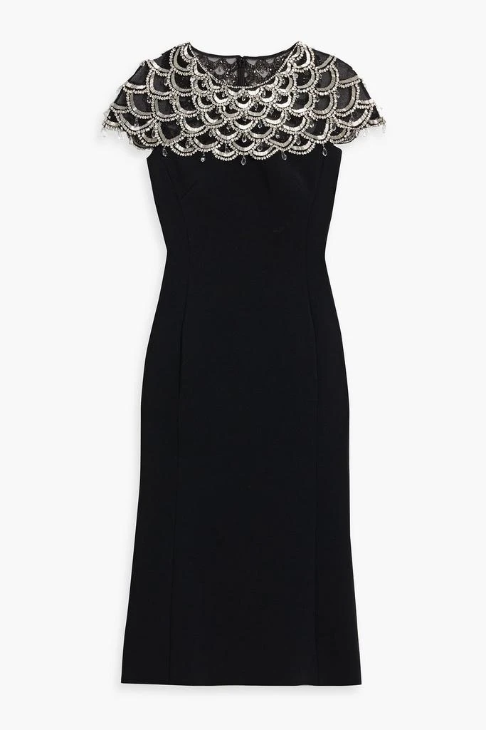 Jenny Packham Melody embellished tulle and crepe midi dress 1