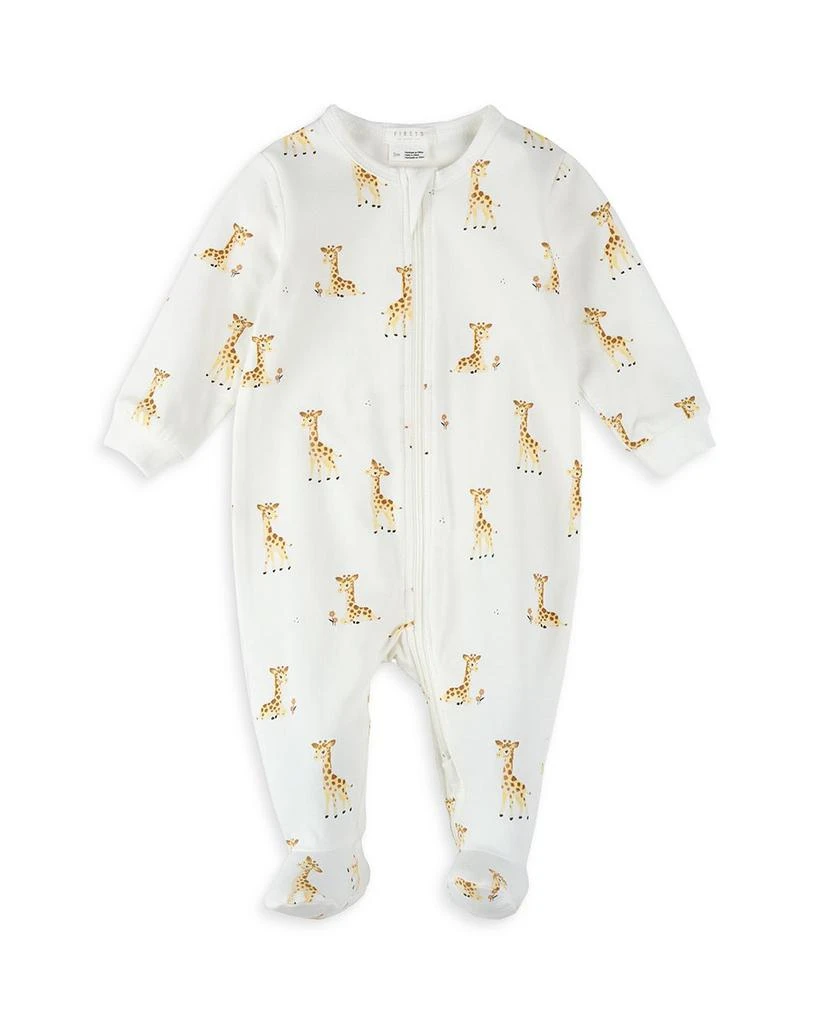 Petit Lem Girls' Giraffe Print Sleeper Footie - Baby 1