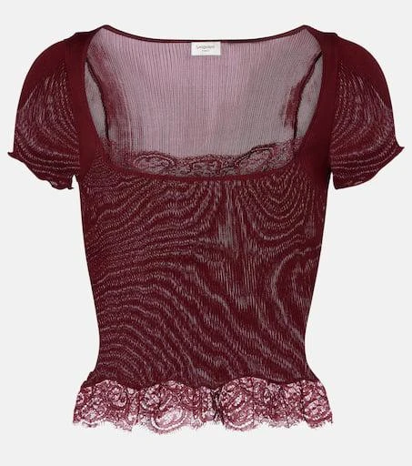 Yves Saint Laurent Scalloped silk satin top