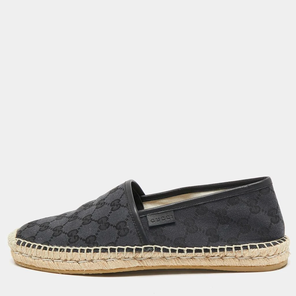 Gucci Gucci Black GG Canvas and Leather Espadrilles Flats Size 40.5 1