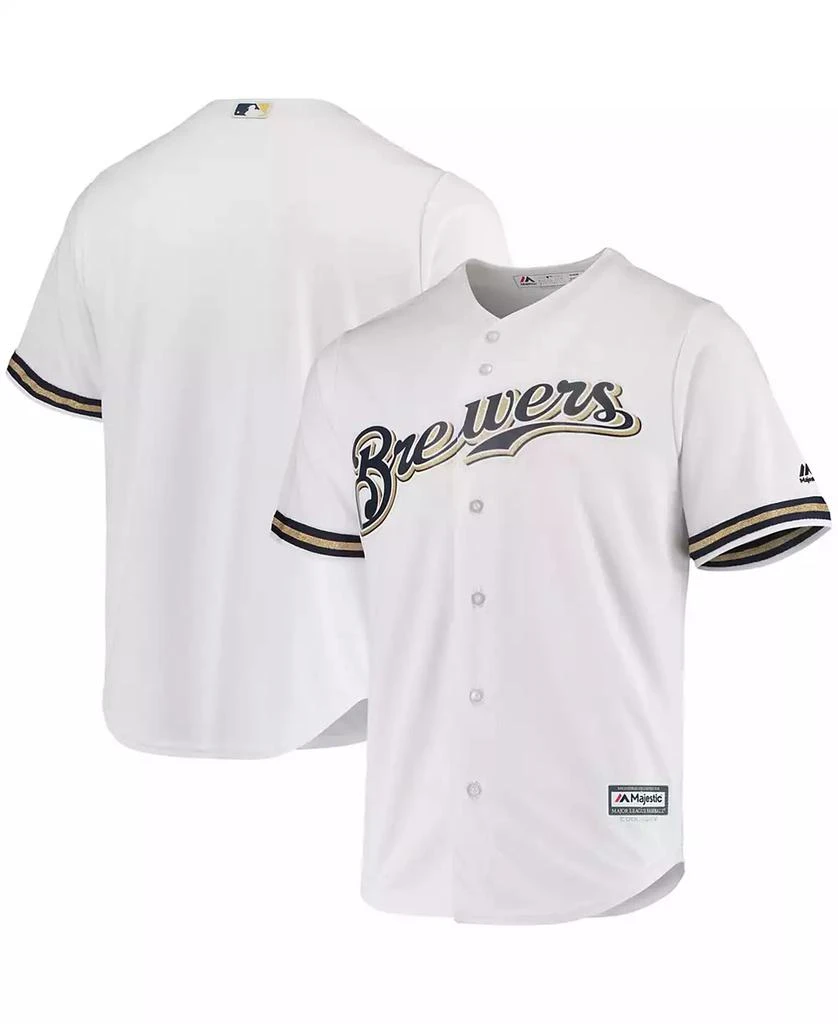 Majestic Men's White Milwaukee Brewers Team Official Jersey 1
