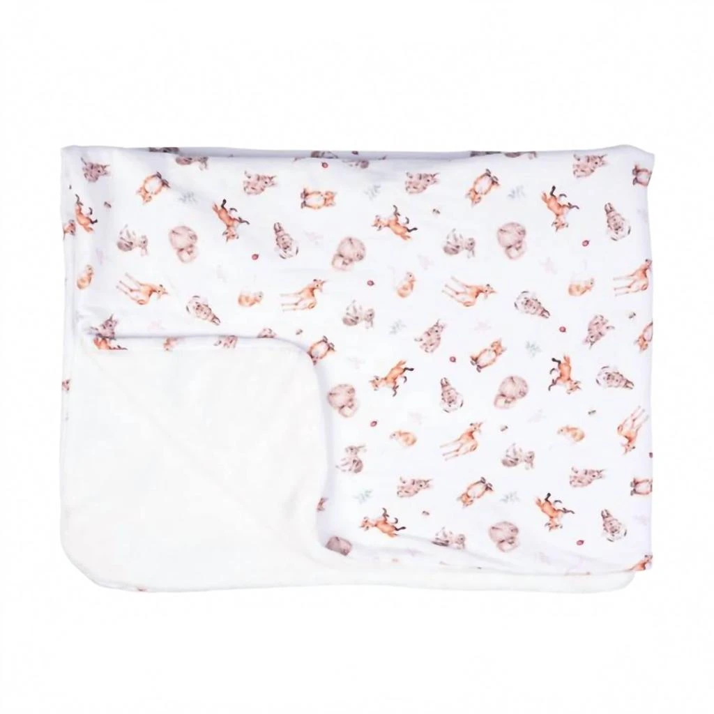 Wrendale Designs Inc. Little Forest Woodland Animal Baby Blanket In White