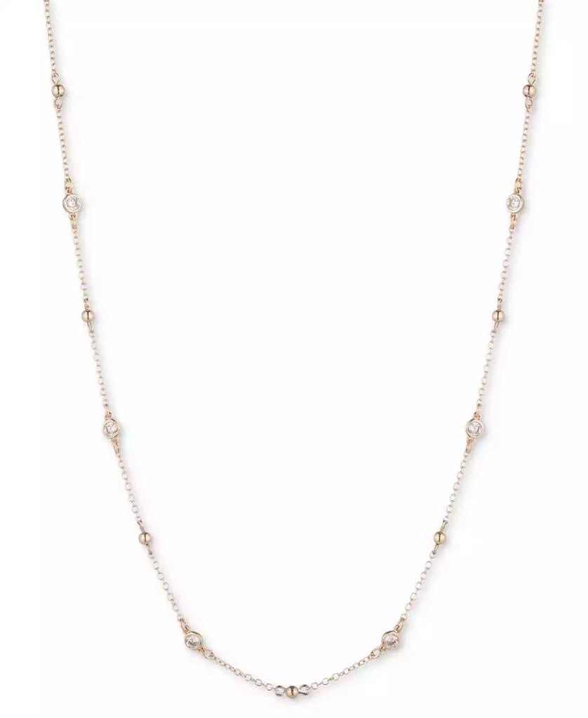 Ralph Lauren Gold-Tone Cubic Zirconia Bezel Collar Necklace, 16" + 3" extender 1