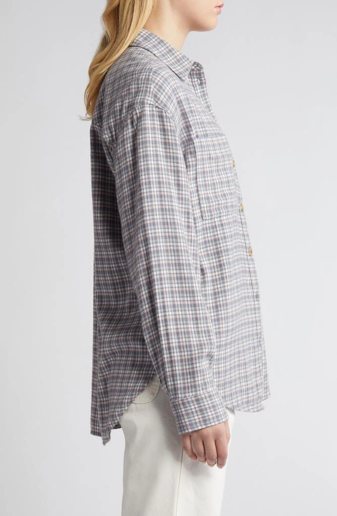BP. Plaid Oversize Cotton Flannel Button-Up Shirt 3
