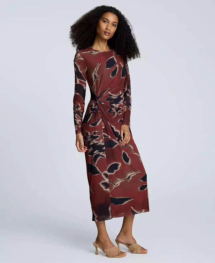 Kenneth Cole Women
s Knot-Front Long-Sleeve Dress 3