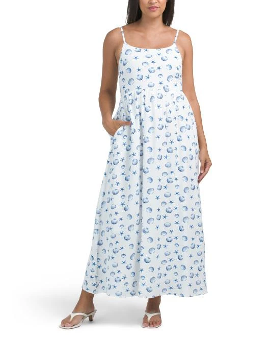 linen maxi dress spaghetti strap Bayside Linen Maxi Dress – Sarah Liz Boutique main image 1