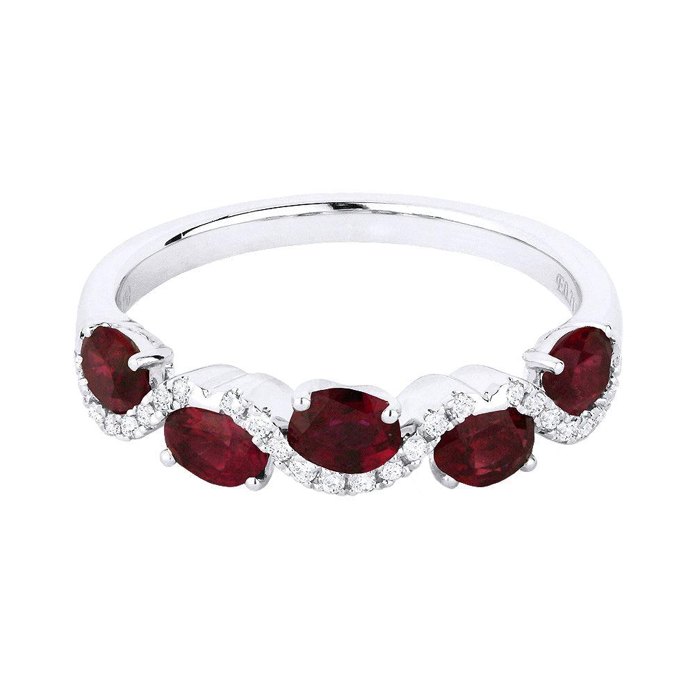 SSELECTS 14K White Gold,ruby Ring