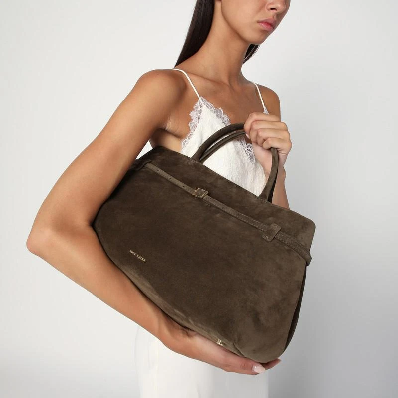 Manu Atelier Le Cambon 40 tobacco suede bag 2