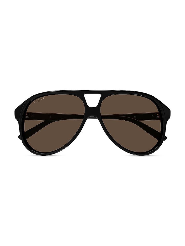 Gucci Archive Details 59MM Acetate Web Pilot Sunglasses
