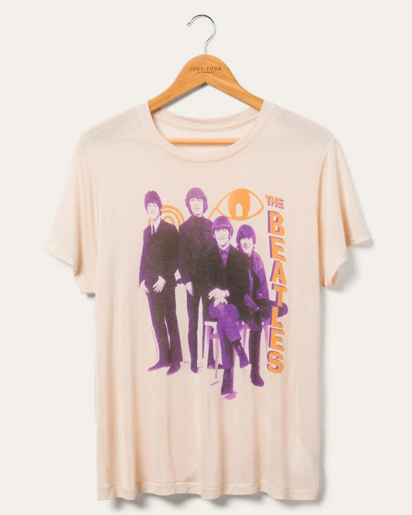 Junk Food Clothing Women's The Beatles Group Vintage Tissue Tee 1