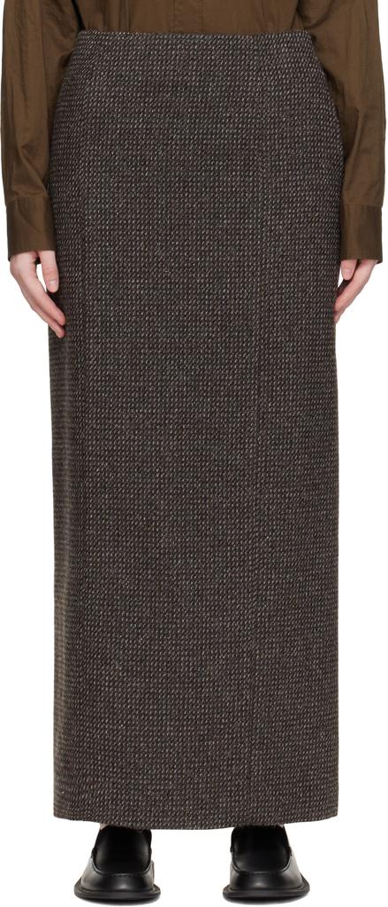 【AURALEE】HEAVY MILANO RIB KNIT SKIRT AURALEE Black Heavy Milano Rib Knit Midi Skirt | REVERSIBLE