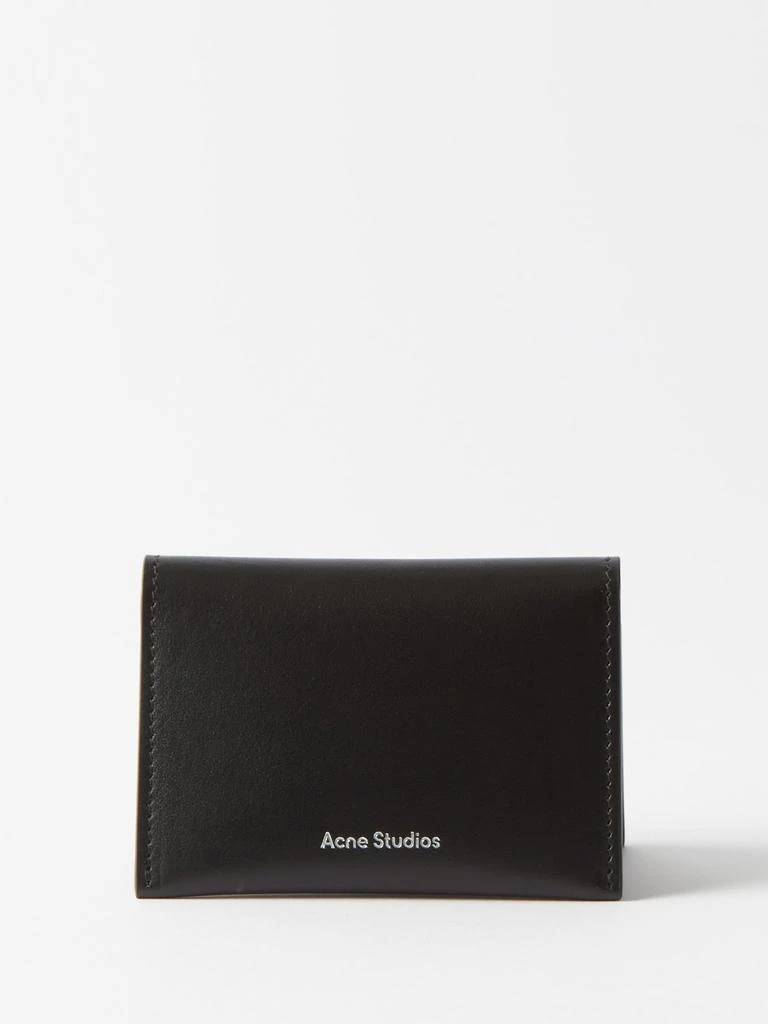 Acne Studios Logo-stamped leather bi-fold cardholder 1