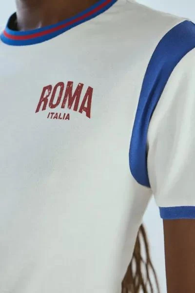 Urban Outfitters Roma Sport Graphic Ringer Baby Tee 4