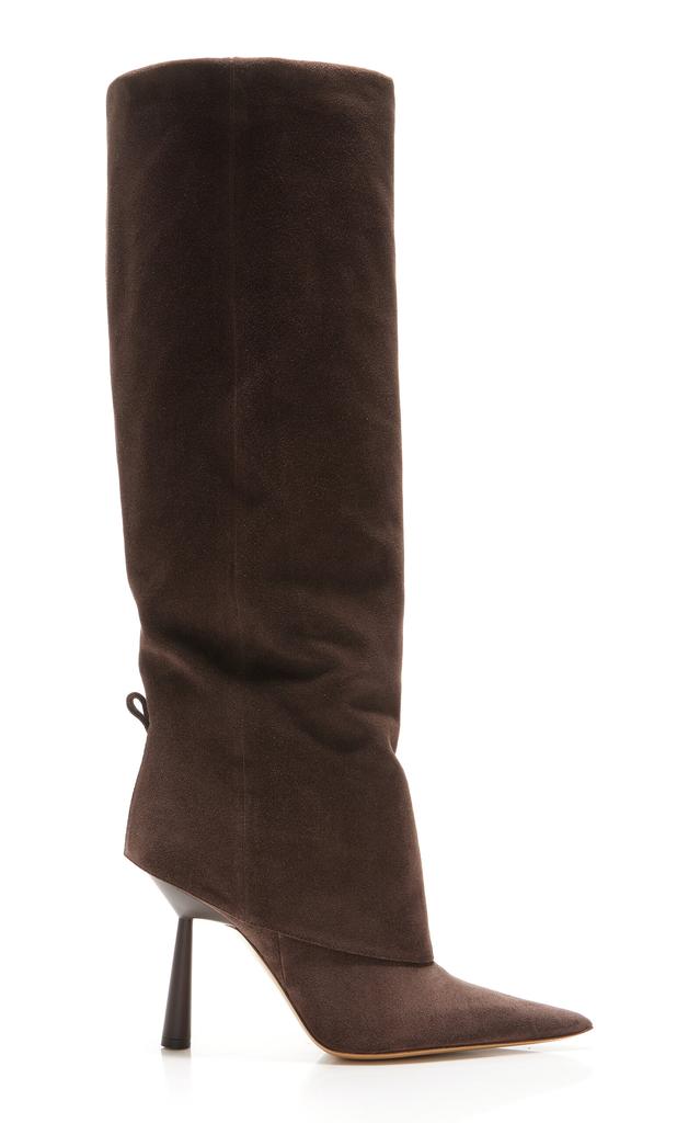 GIA BORGHINI Gia Borghini - Suede Knee-High Boots - Brown - IT 38 - Moda Operandi