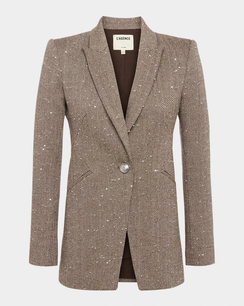 L'Agence Sheila Structured Chevron Blazer 1