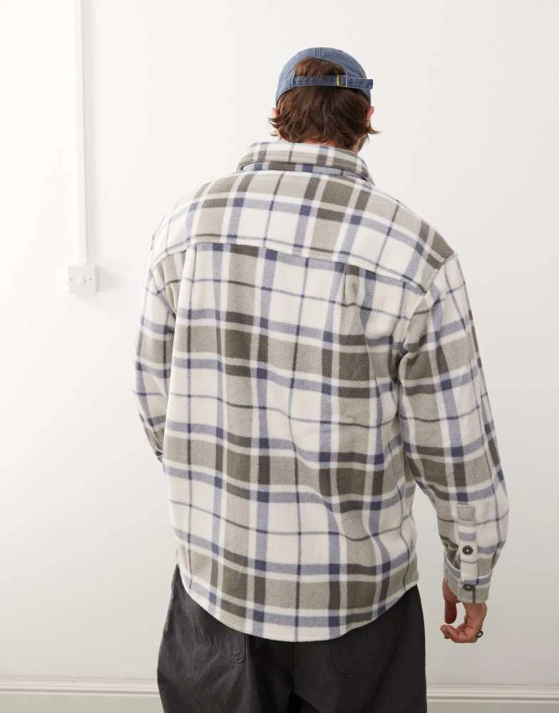 Weekday Weekday work fleece overshirt in mole 4