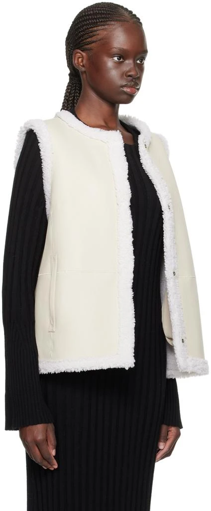 Yves Salomon White Reversible Shearling Vest 4