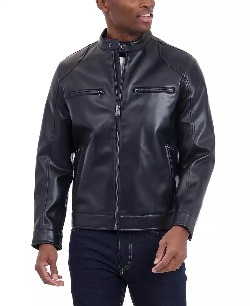 Michael Kors Men's Faux Leather Moto Jacket 1