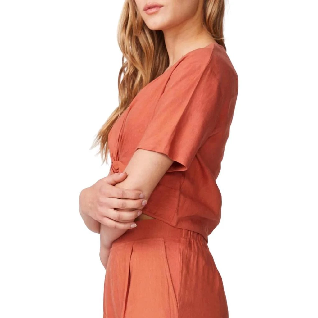 Monrow LINEN FRONT TWIST TOP 2