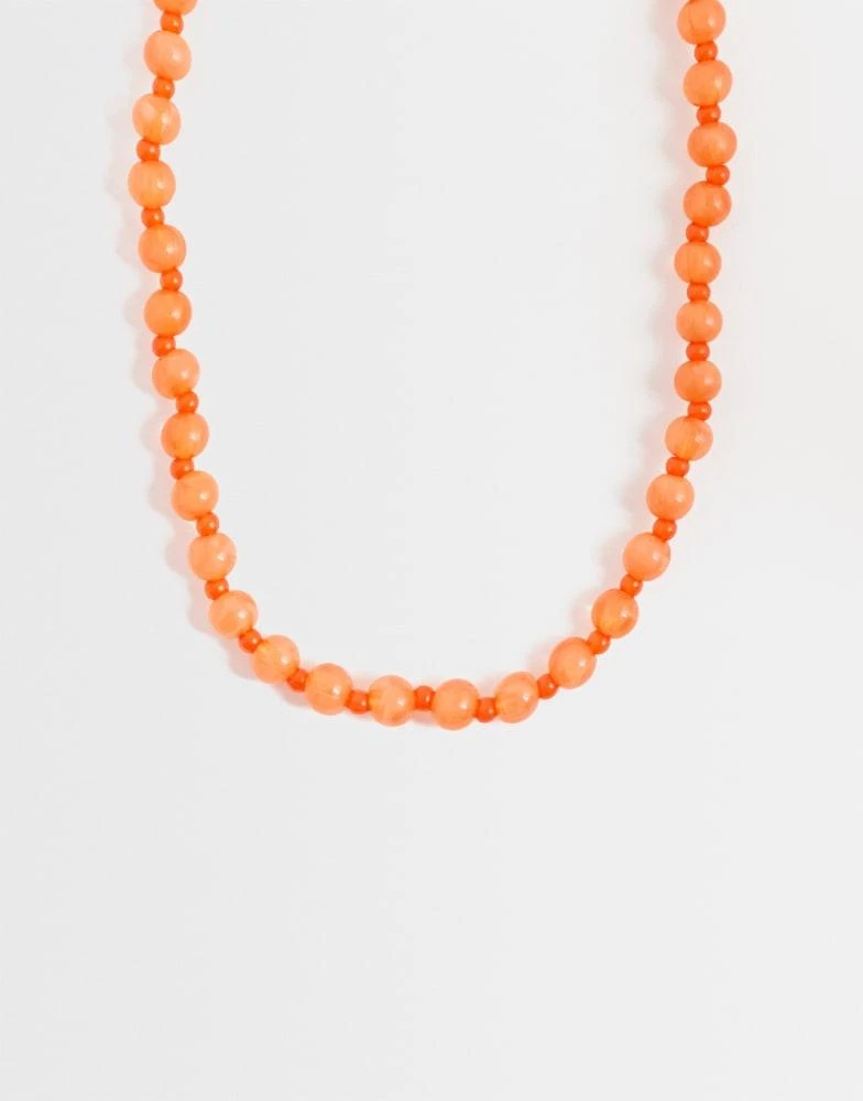 ONLY ONLY beaded necklace in orange