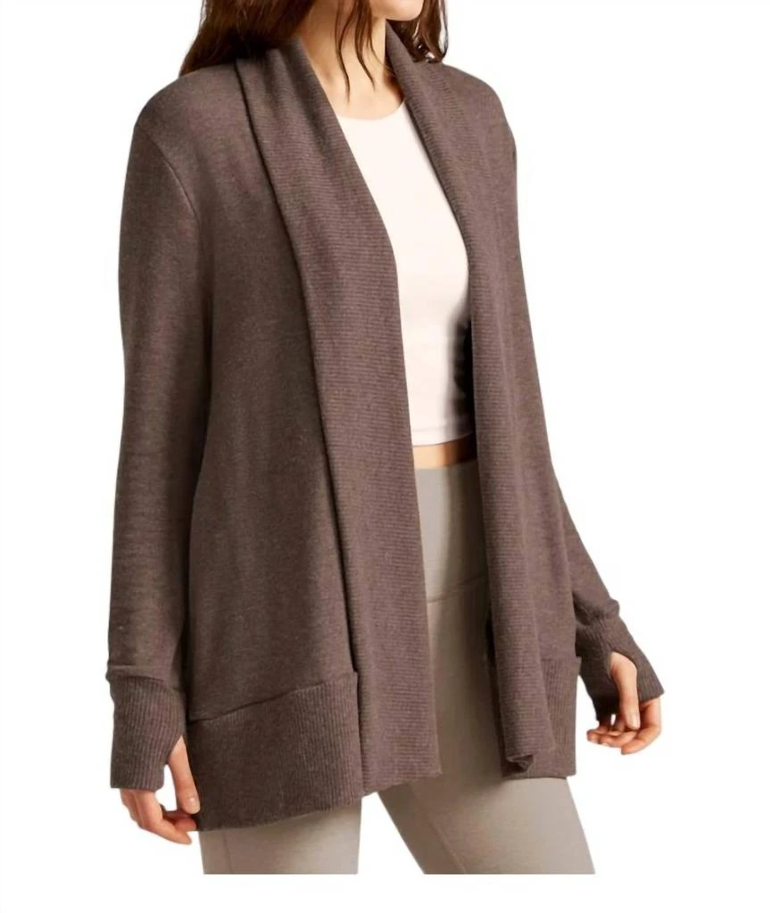 Beyond yoga Soften Up Cardigan In Truffle Heather 3