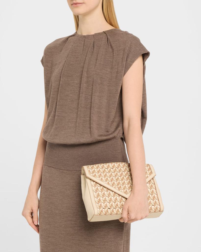 Rafe Jamie Envelope Woven Leather Clutch Bag