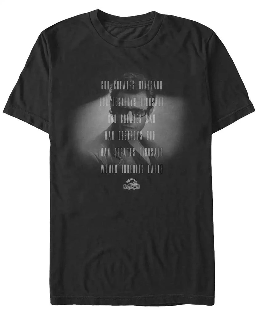 Jurassic Park Jurassic Park Men's Dr. Malcolm God Creates Dinosaurs Short Sleeve T-Shirt 1