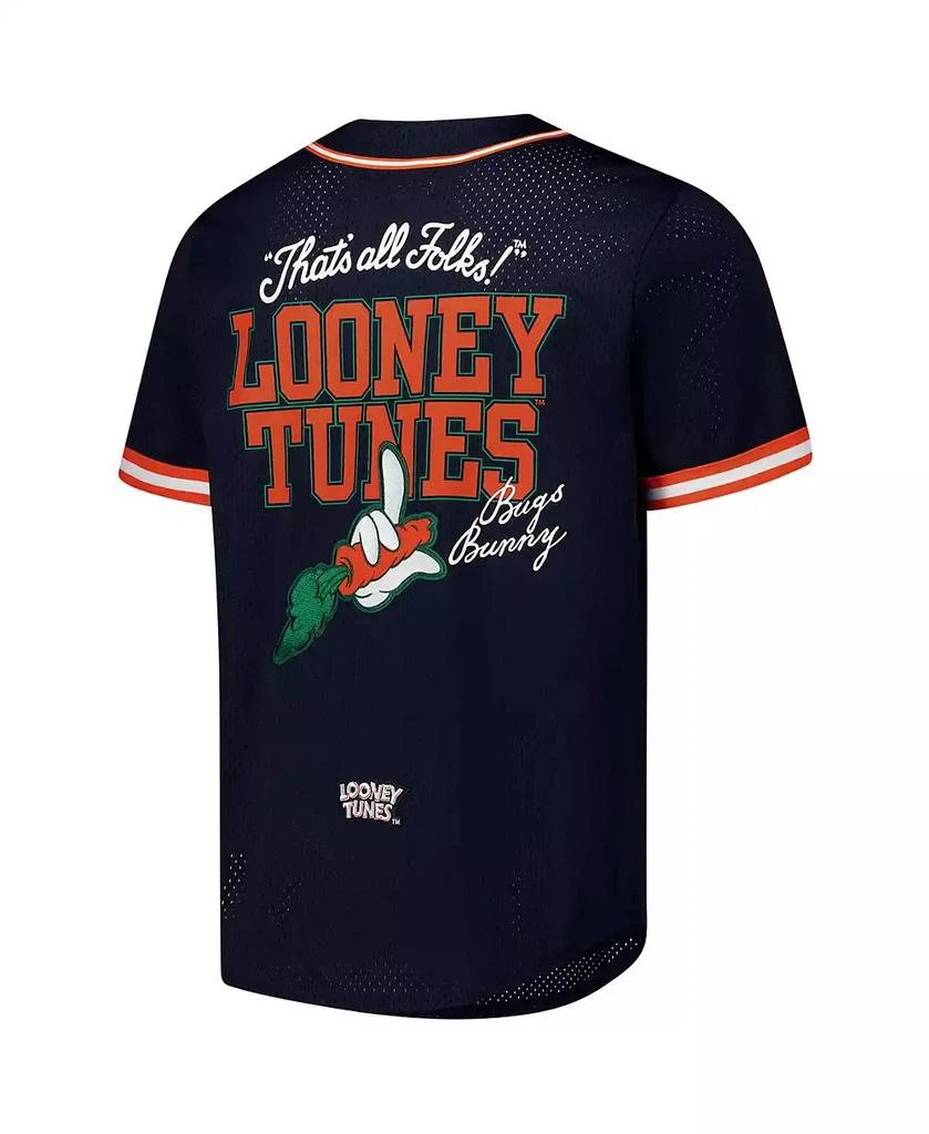 Freeze Max Men's Navy Looney Tunes Bugs Bunny What's Up Doc Button-Up Baseball Jersey 3
