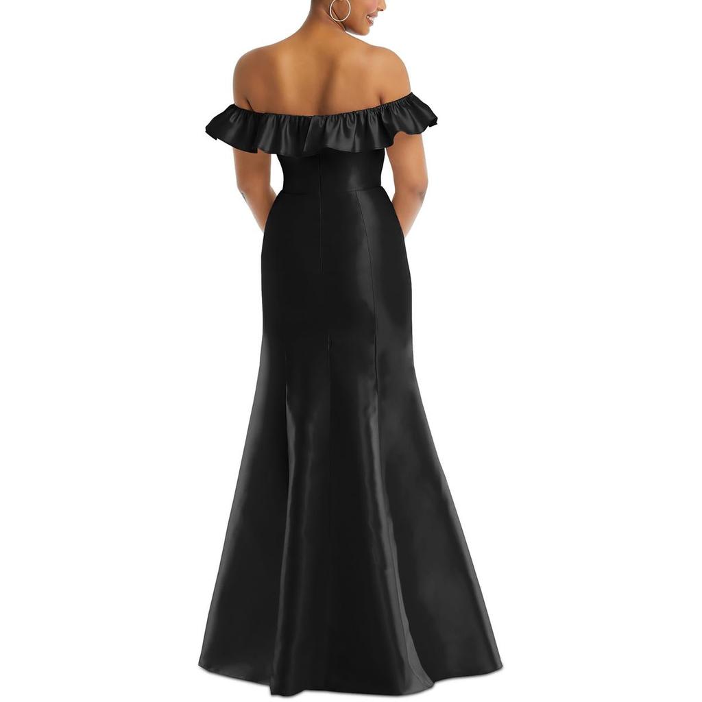 Alfred Sung Womens Ruffled Polyester Evening Dress