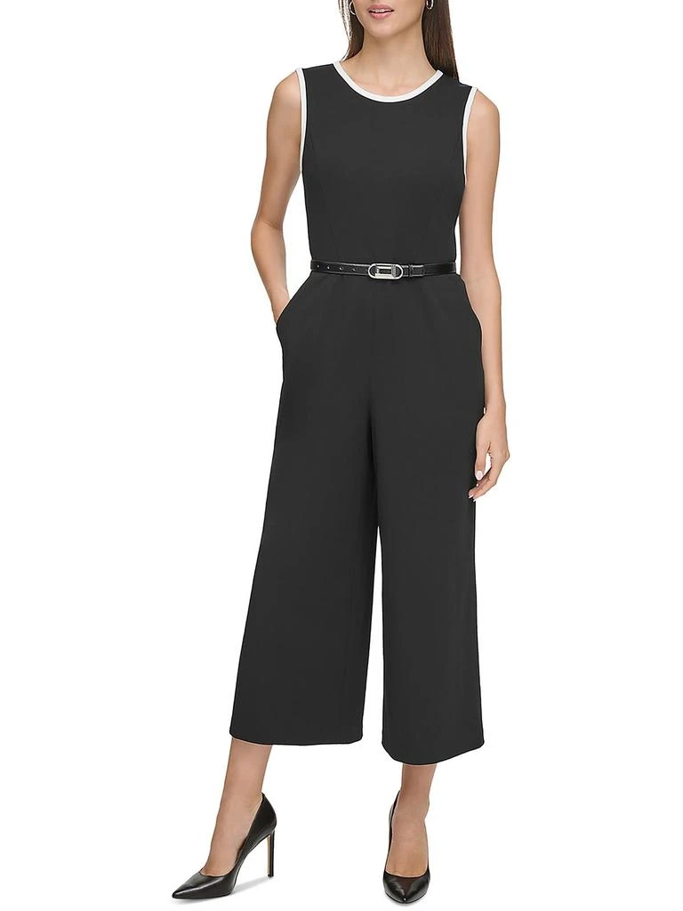 Karl Lagerfeld Paris Womens Textured Cropped Jumpsuit 1