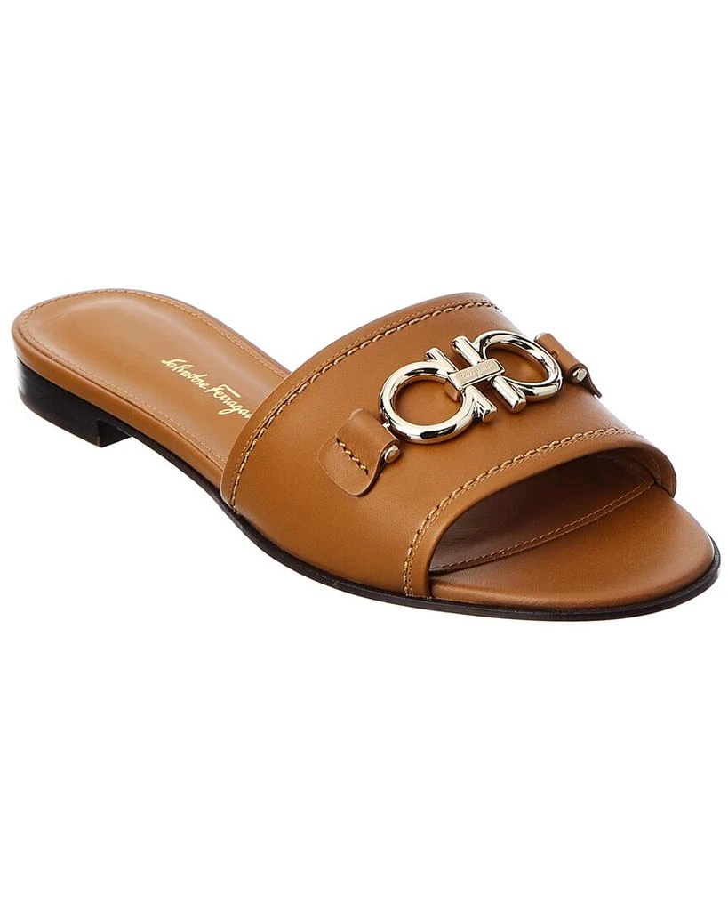 Salvatore Ferragamo Ferragamo Gancini Leather Slide 1