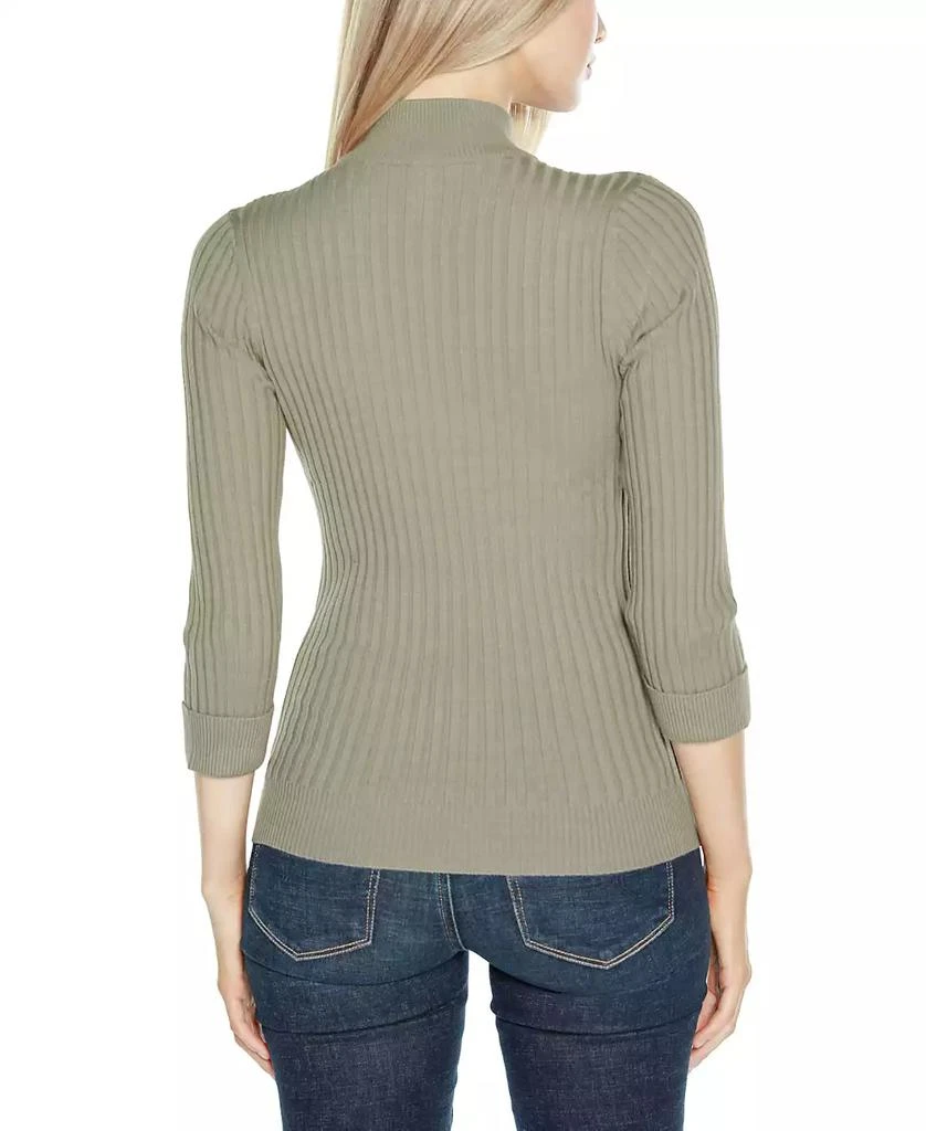 Belldini Black Label Women's Ribbed Quarter-Zip Sweater 4