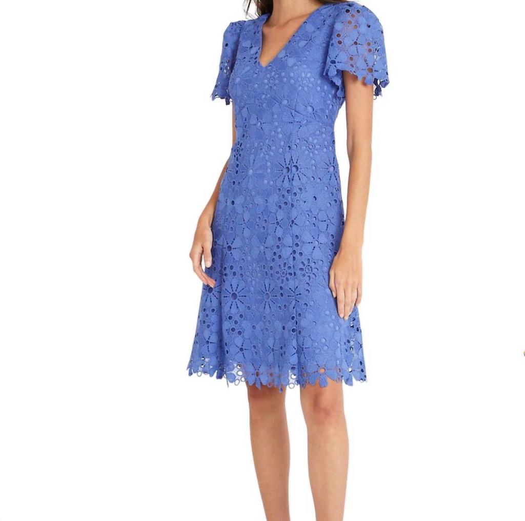 Maggy London Lace Dress In Indi Blue