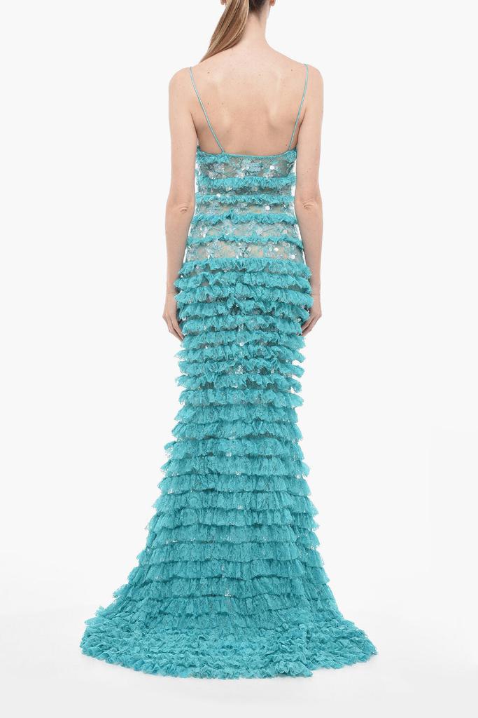 retrofête Retrofete Ruffled Lace Maxidress with Sequines