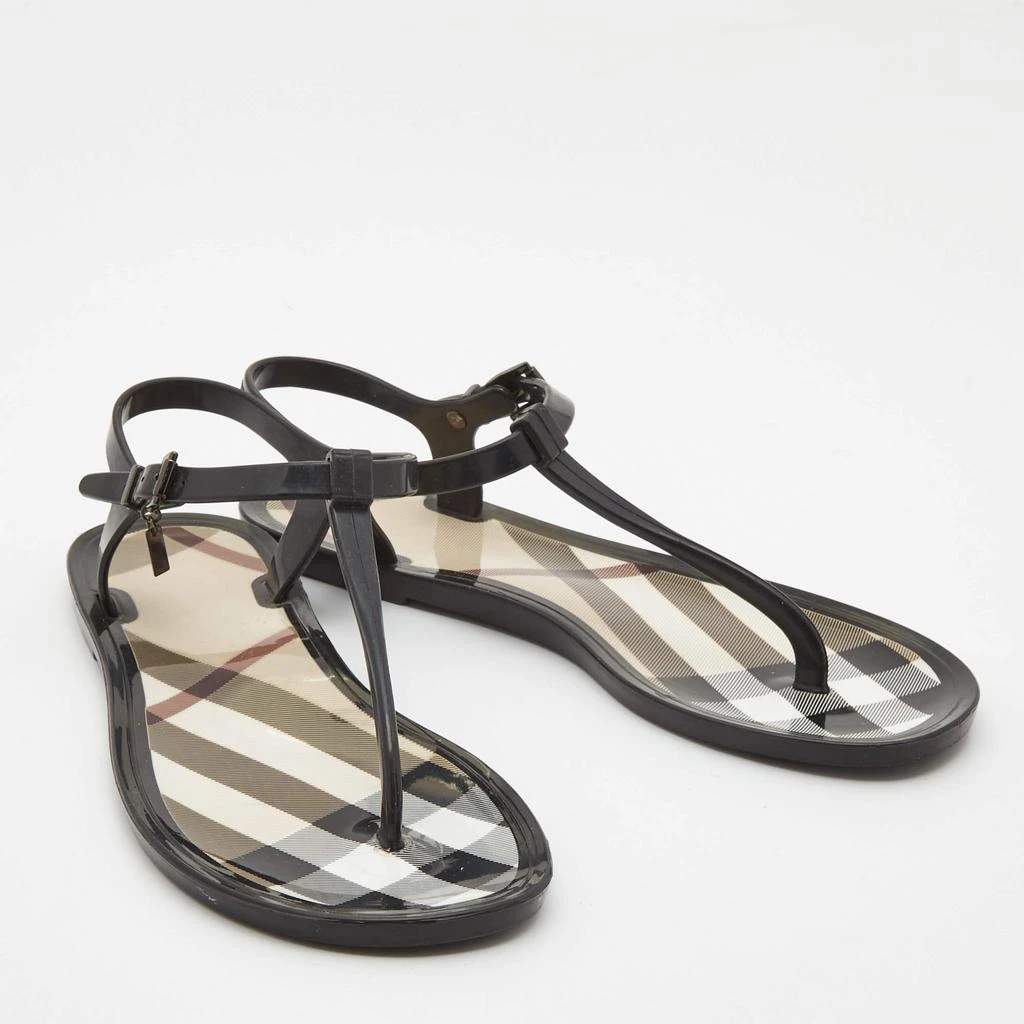 Burberry Burberry Black/Beige House Check Jelly Thong Flats Size 39 4
