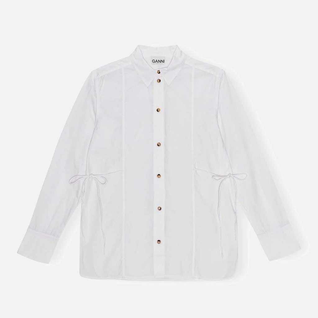 Ganni Ganni Cotton Poplin Oversized Tie String Shirt 1