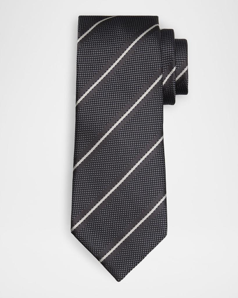 Tom Ford Men's Two-Tone Regimental Diagonal Stripe Silk Tie