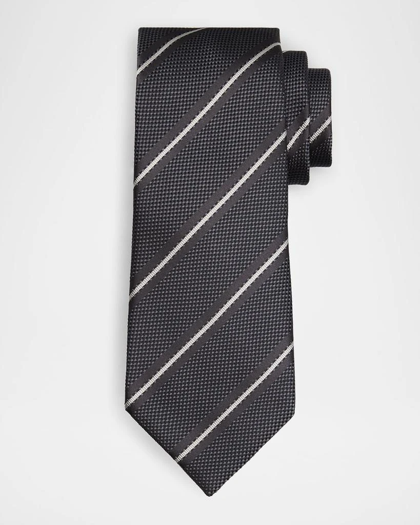 Tom Ford Men's Two-Tone Regimental Diagonal Stripe Silk Tie 1