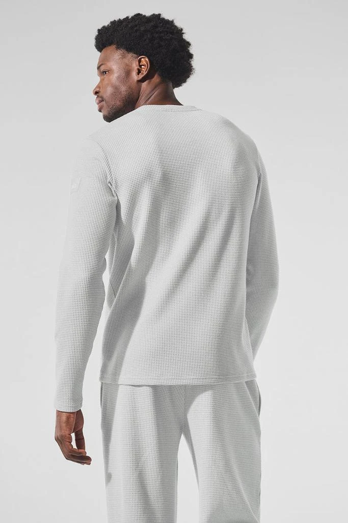 Alo Elevate Waffle Long Sleeve Crew - Athletic Heather Grey 3