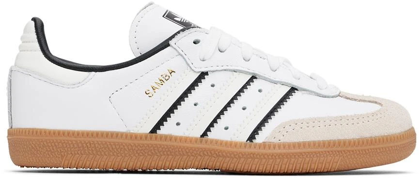Adidas Little Kids White & Off-White Samba OG Sneakers 1